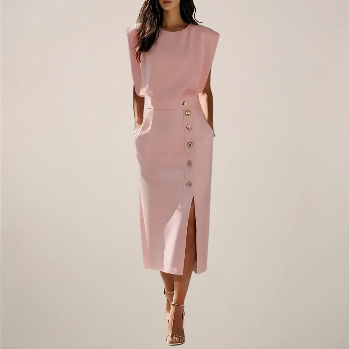 Women’s Sleeveless Midi Dress | Side Slit