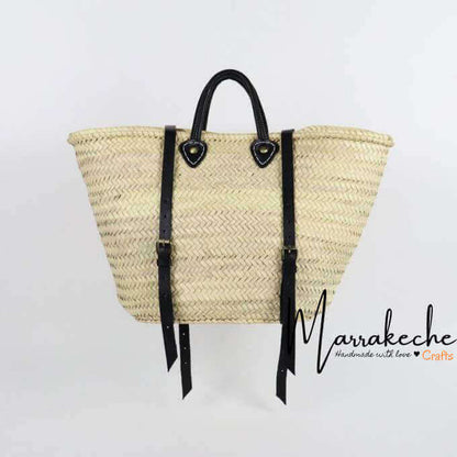 Convertible Straw Backpack with Leather Straps – Handwoven Beach Tote