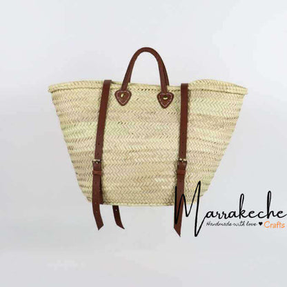 Convertible Straw Backpack with Leather Straps – Handwoven Beach Tote