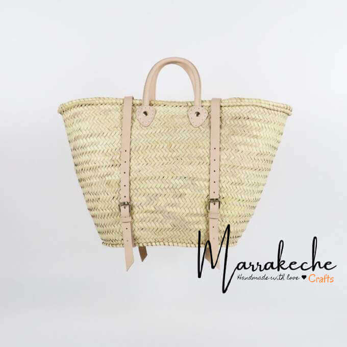 Convertible Straw Backpack with Leather Straps – Handwoven Beach Tote