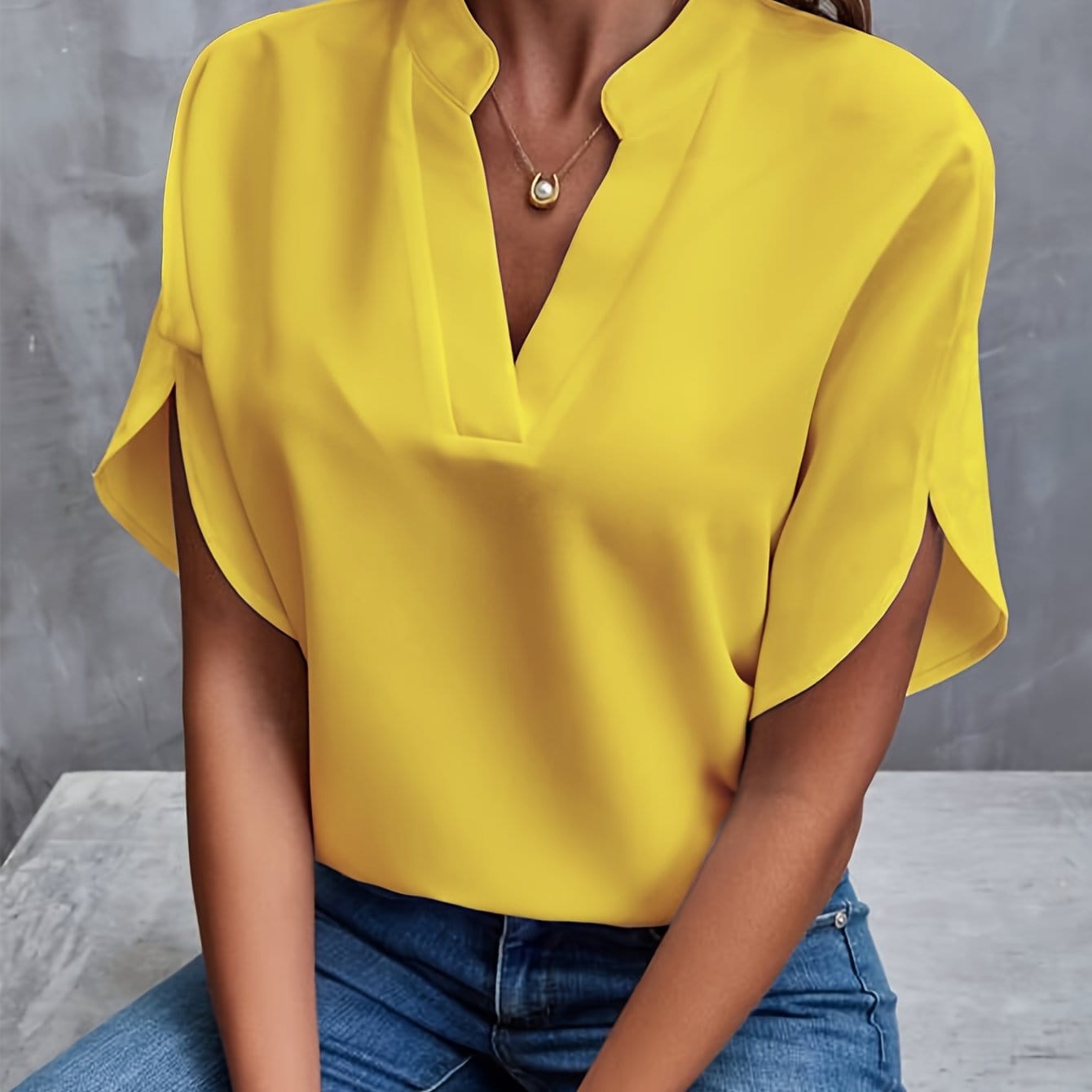 Women’s Satin Collared Blouse
