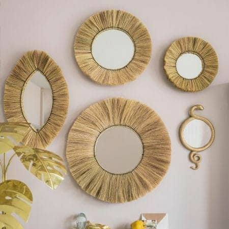 Moroccan Straw Eye Mirror