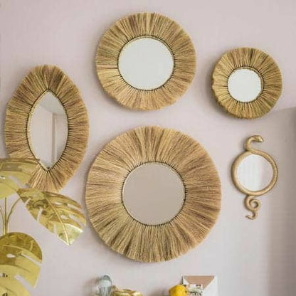 Moroccan Straw Eye Mirror