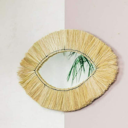 Moroccan Straw Eye Mirror