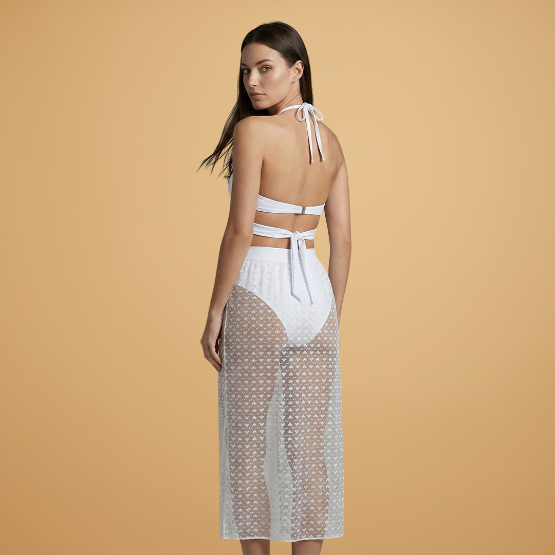 Women’s Bikini Set with Net Skirt and Modern Design