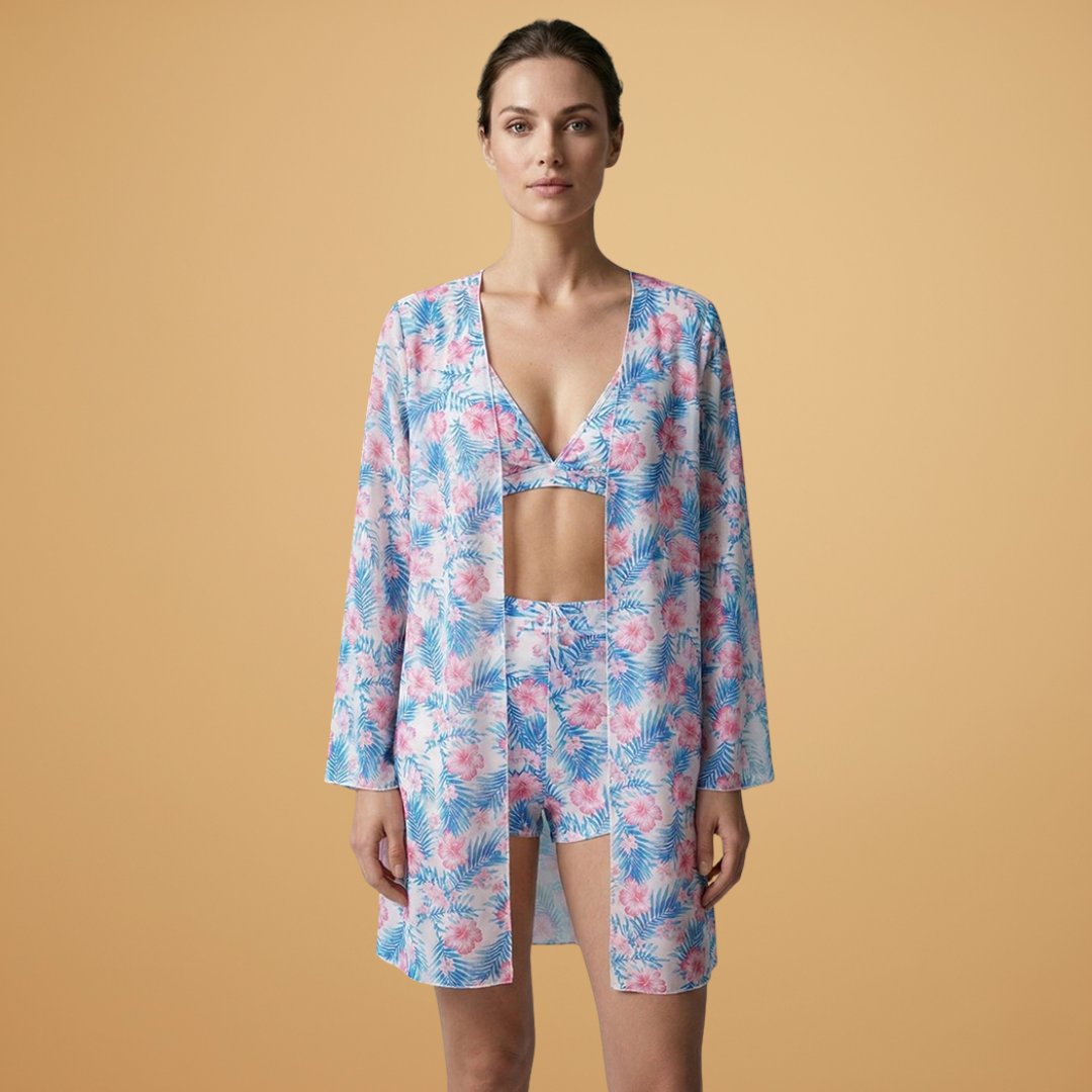 Women’s Bikini Set with Printed Pattern and Adjustable Straps