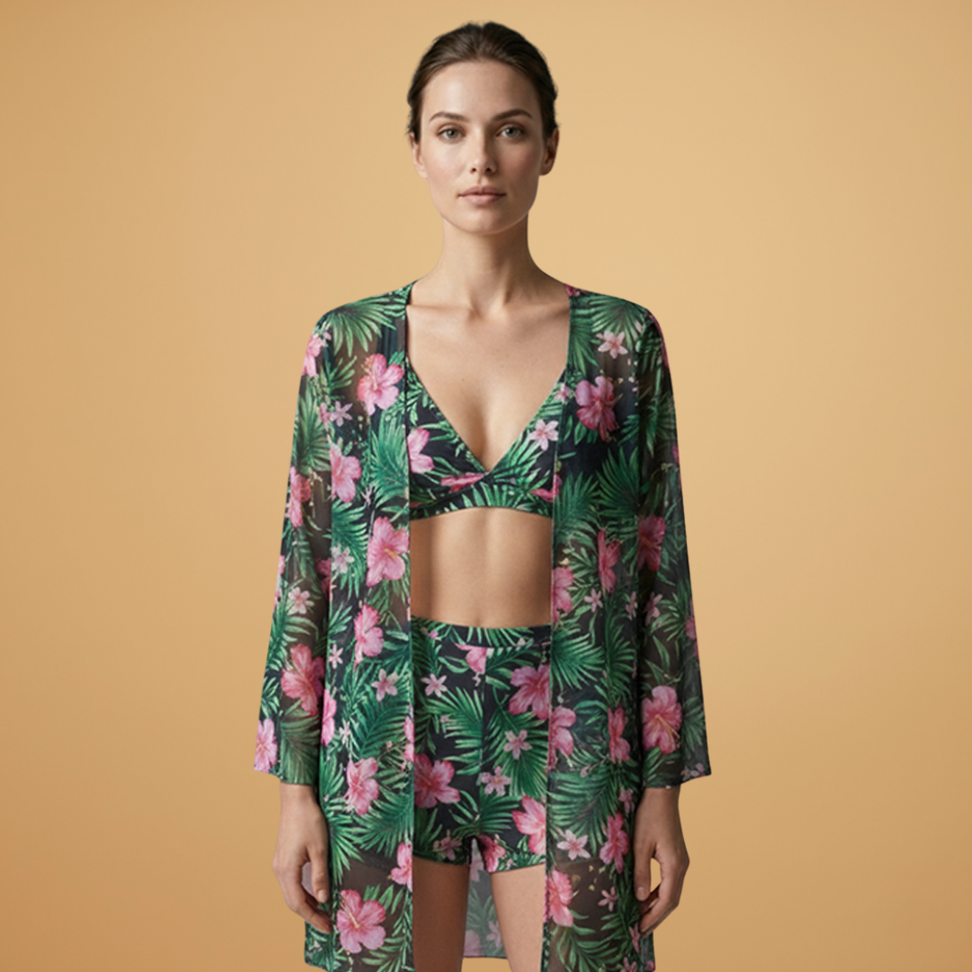Women’s Bikini Set with Printed Pattern and Adjustable Straps