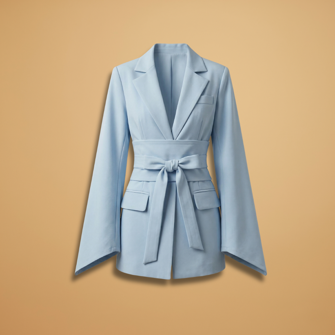 Women’s Blazer with Belt and Notched Lapels