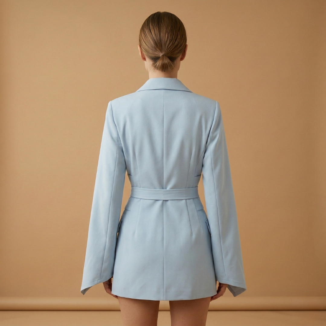 Women’s Blazer with Belt and Notched Lapels