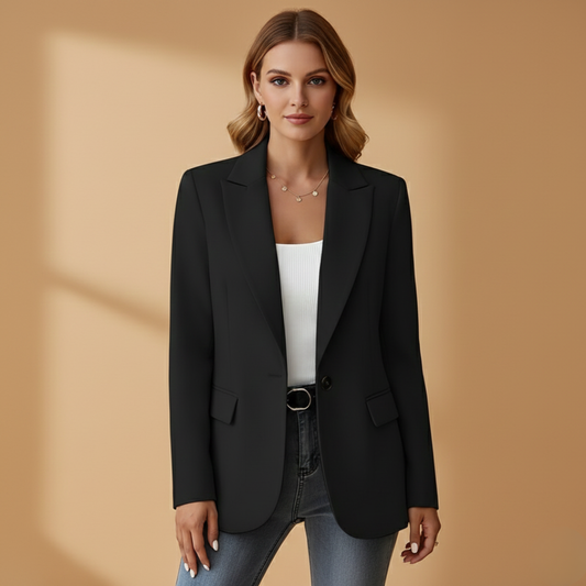 Women’s Blazer with Notched Lapel and Front Pockets
