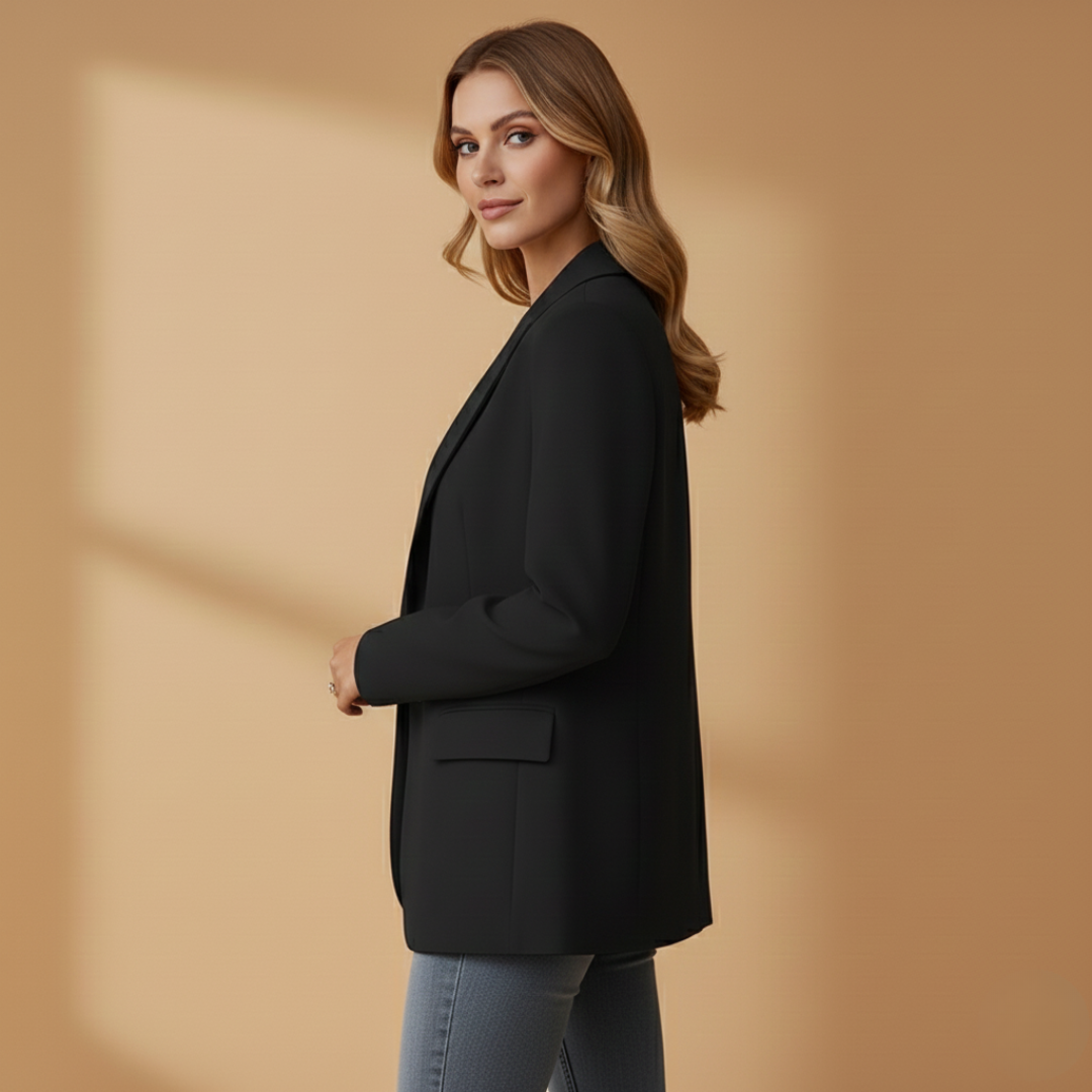 Women’s Blazer with Notched Lapel and Front Pockets
