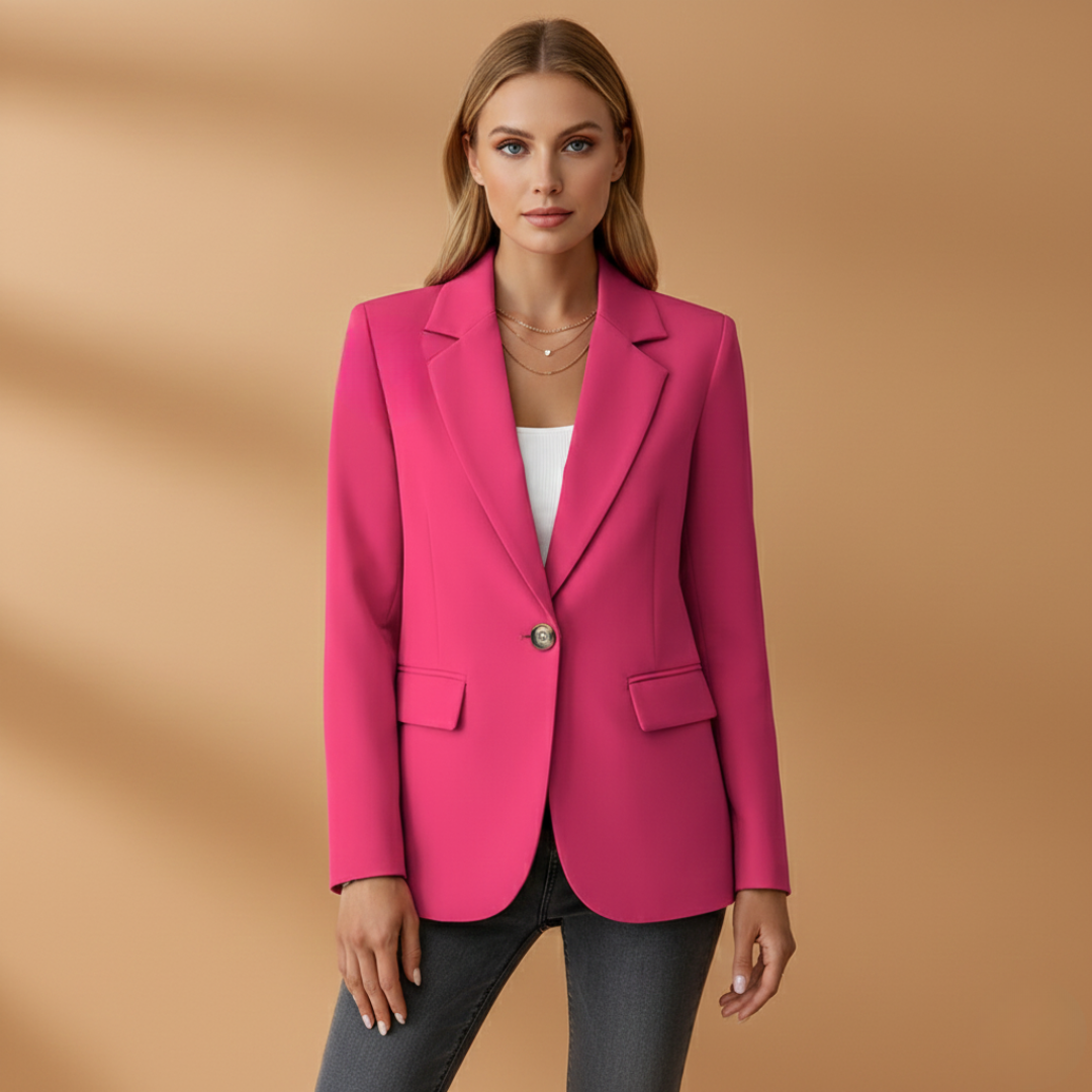 Women’s Blazer with Notched Lapel and Front Pockets