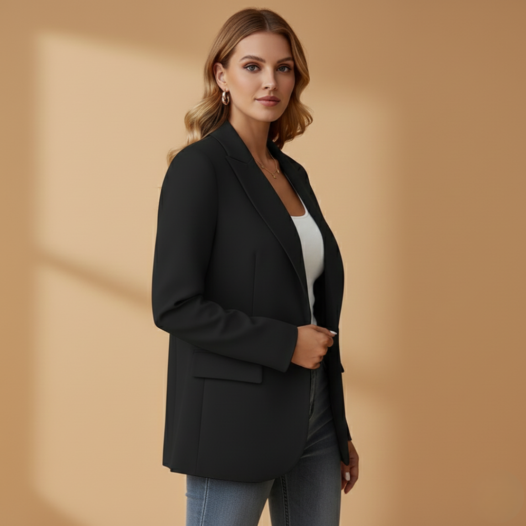 Women’s Blazer with Notched Lapel and Front Pockets