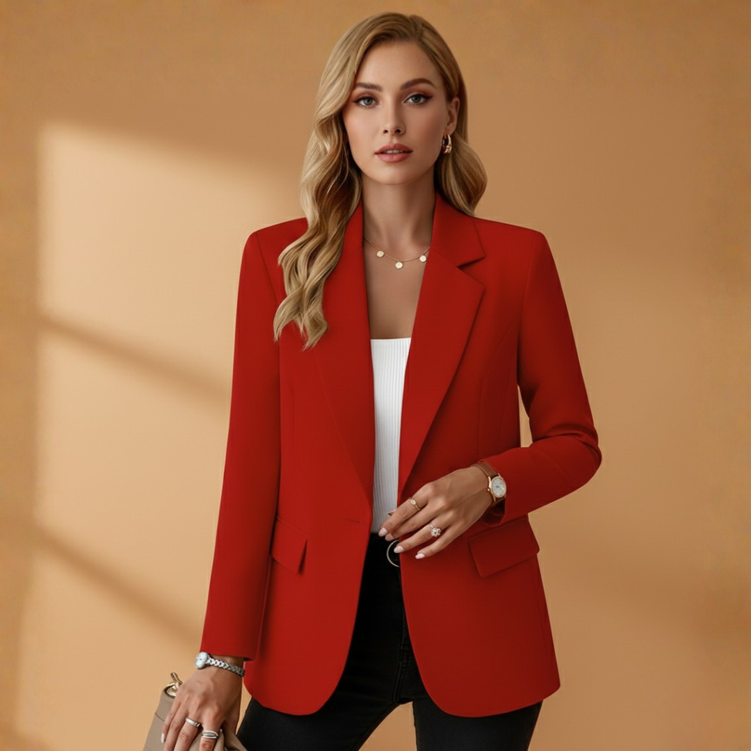 Women’s Blazer with Notched Lapel and Front Pockets