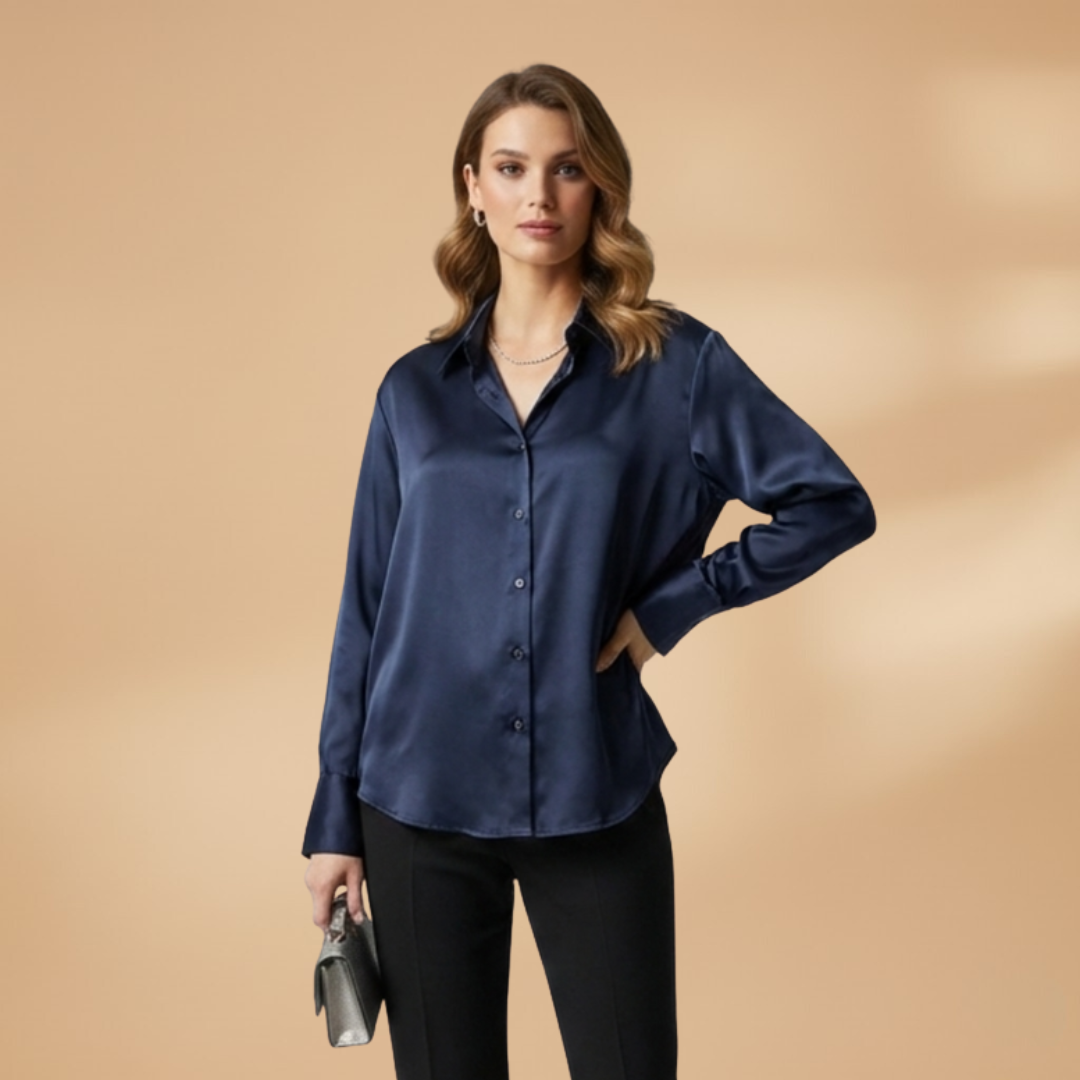 Women’s Blouse with Button Fastening and Long Sleeves