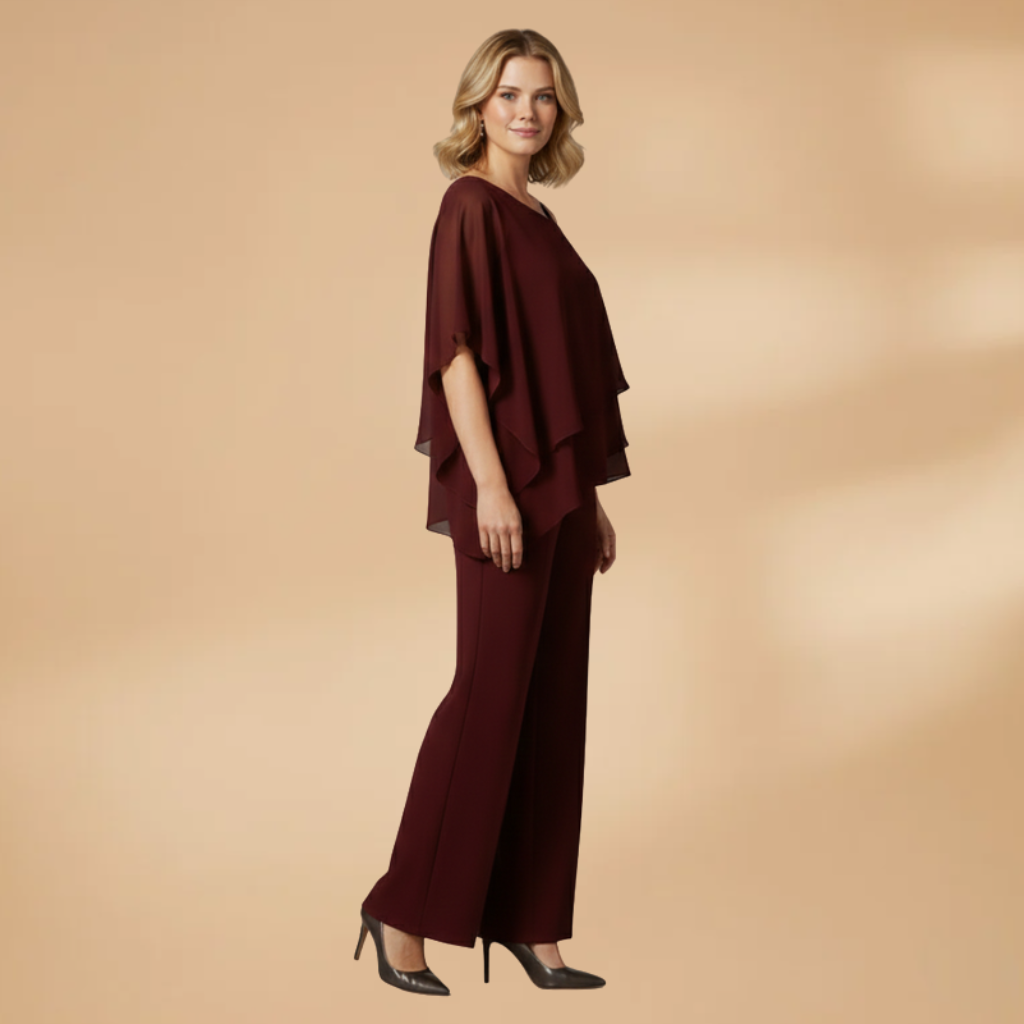 Women's Chiffon Set with Loose Fit and Asymmetrical Design
