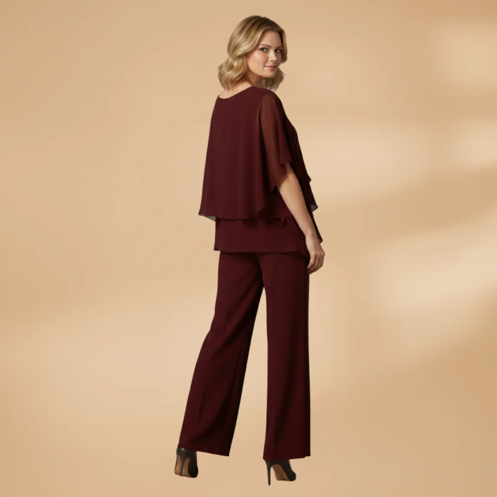 Women's Chiffon Set with Loose Fit and Asymmetrical Design