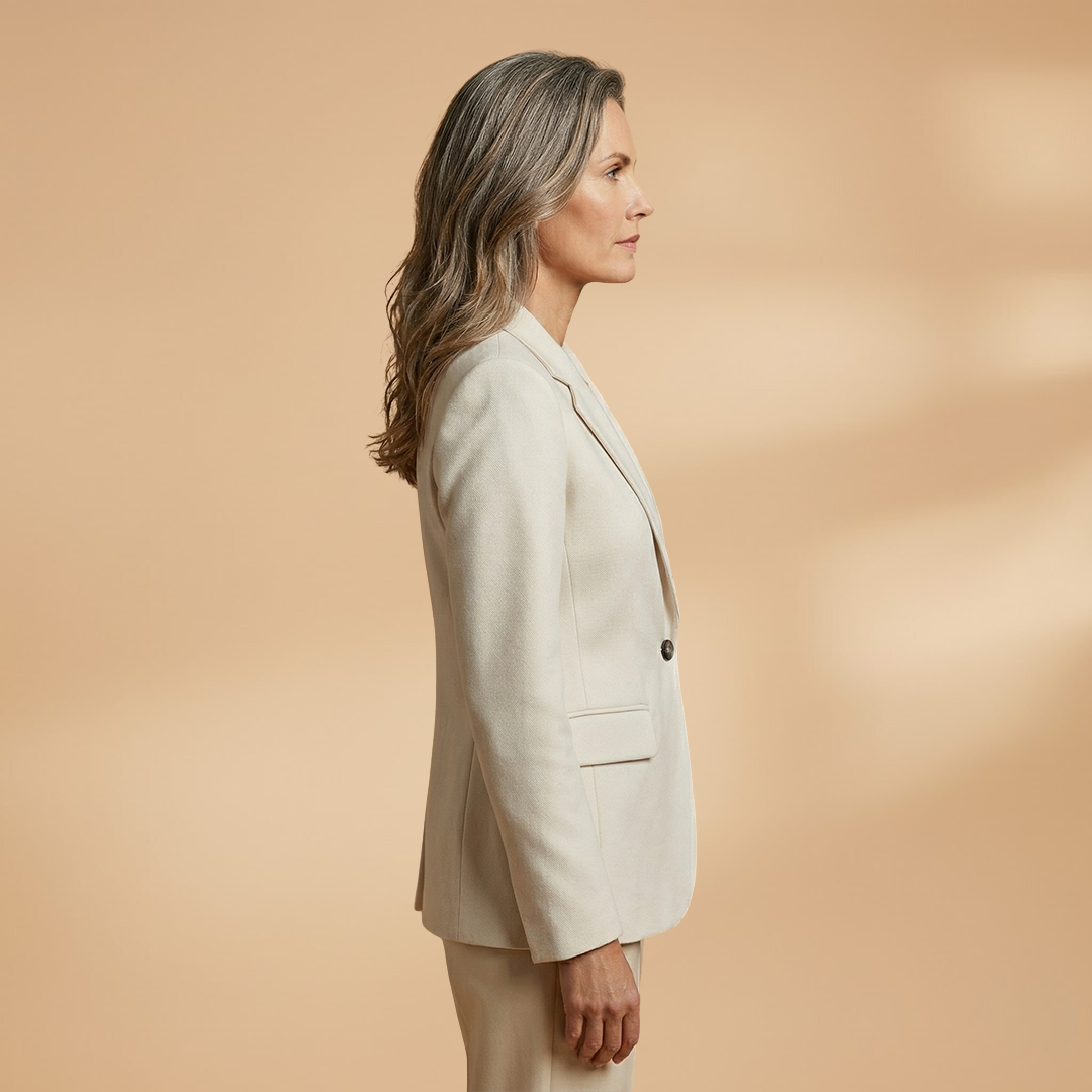 Women's Everyday Blazer with Single-Button Closure and Flap Pockets