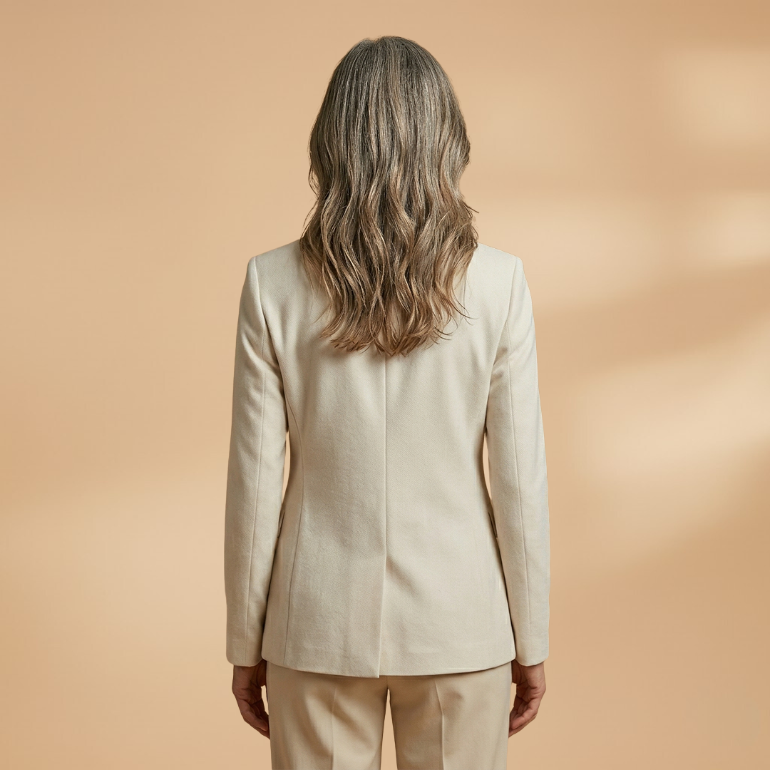 Women's Everyday Blazer with Single-Button Closure and Flap Pockets