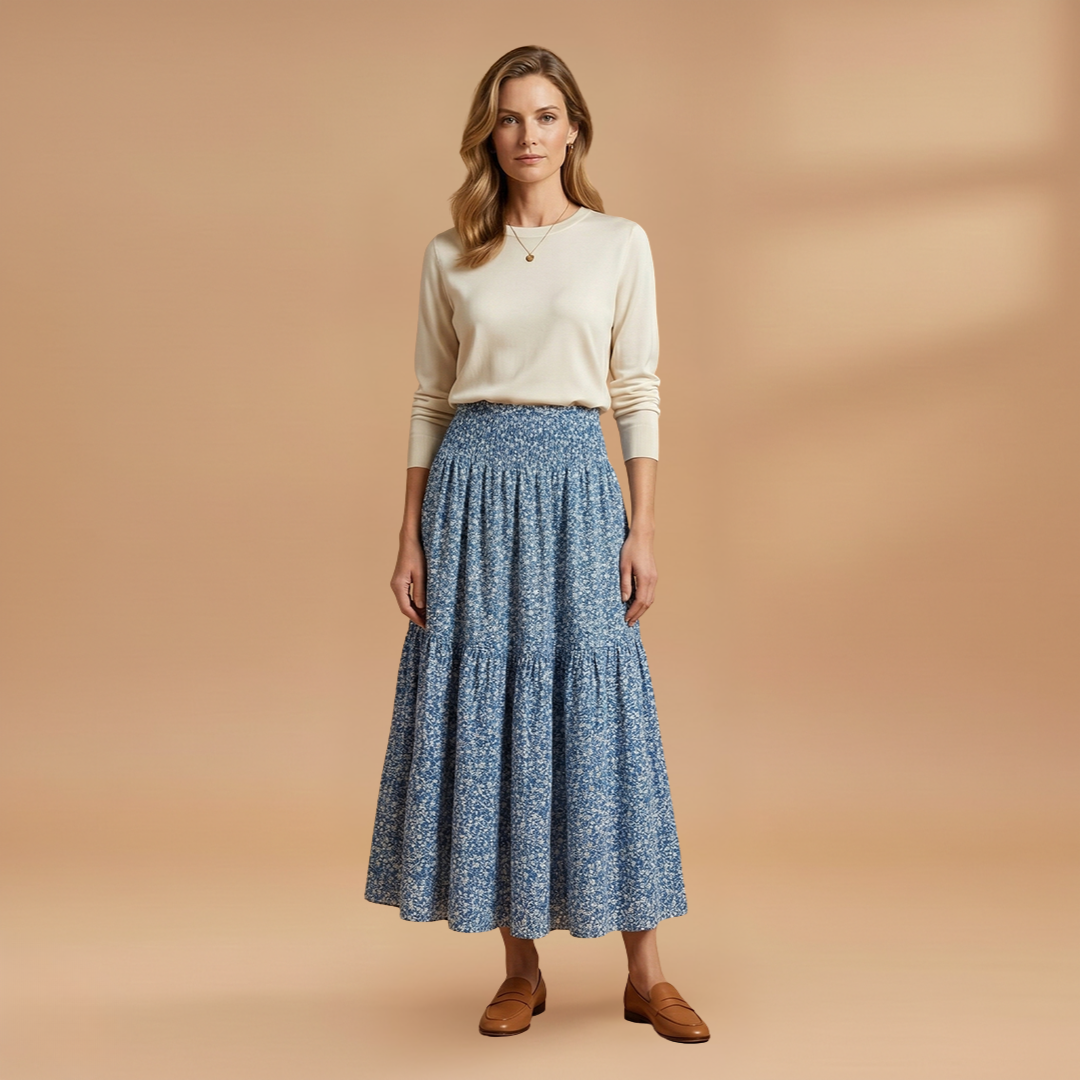 Women's Floral Skirt with Flowing Fabric and Flattering Silhouette