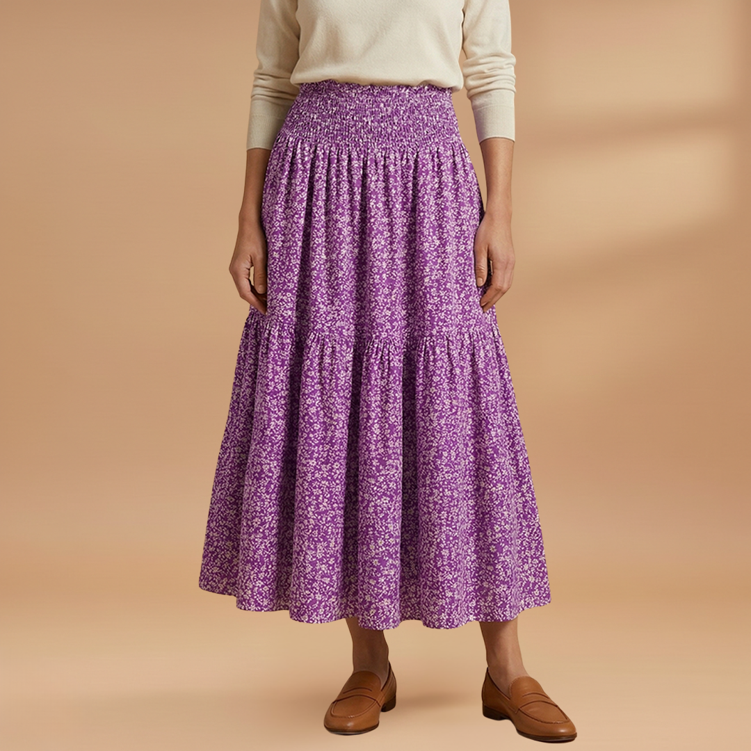 Women's Floral Skirt with Flowing Fabric and Flattering Silhouette