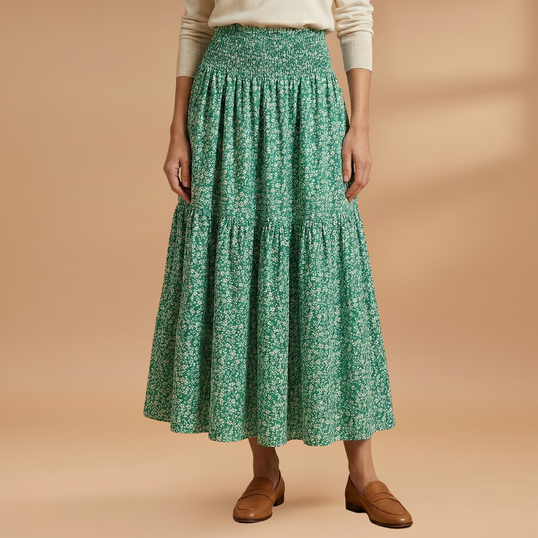 Women's Floral Skirt with Flowing Fabric and Flattering Silhouette