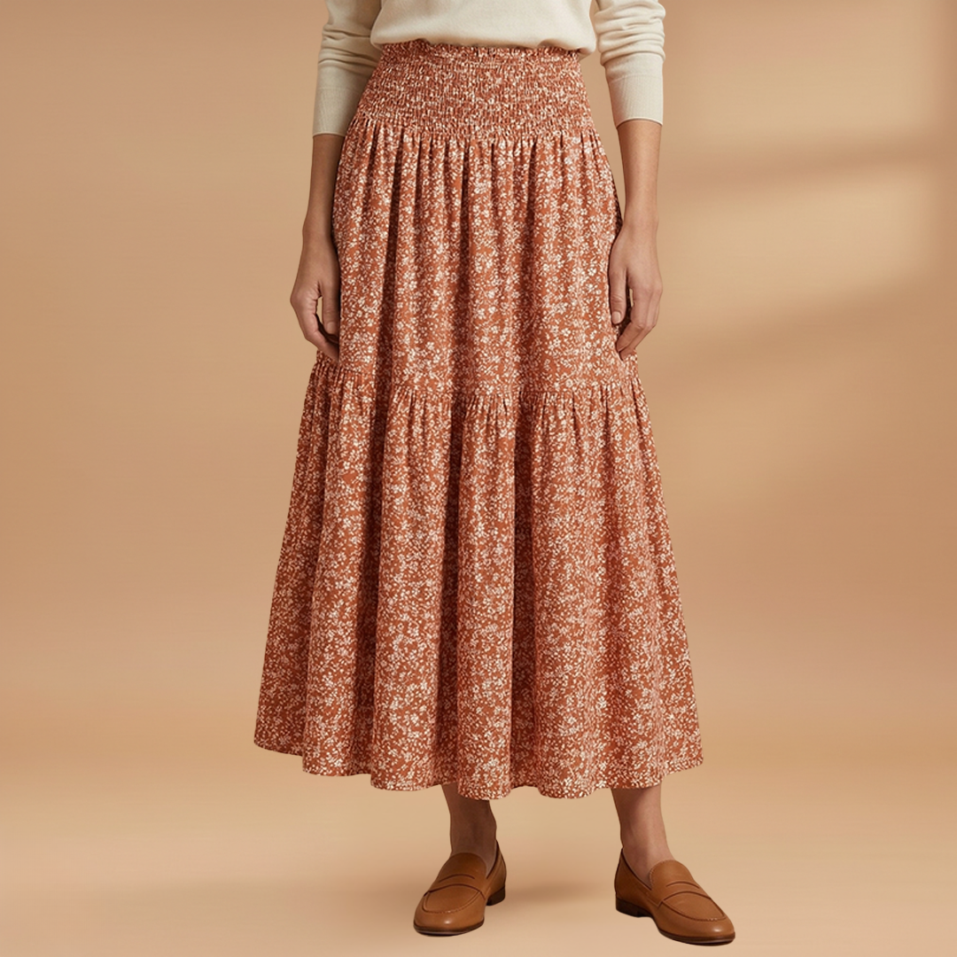 Women's Floral Skirt with Flowing Fabric and Flattering Silhouette