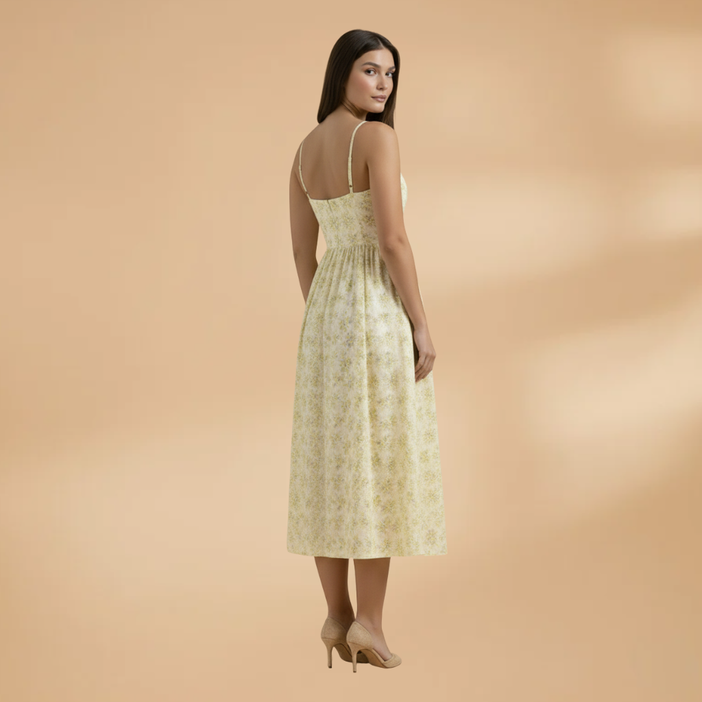 Women's Knee-Length Dress with Short Sleeves