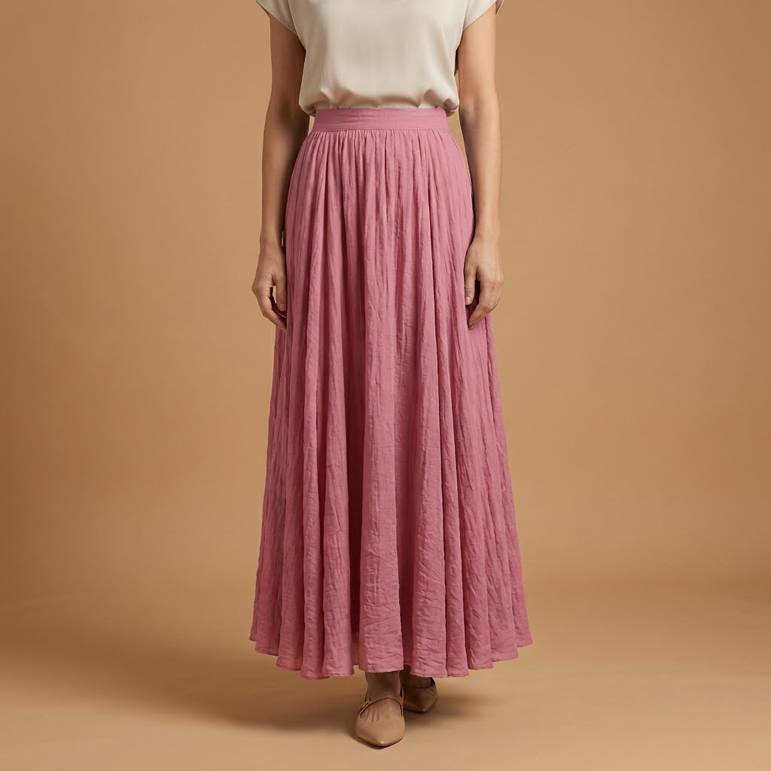 Women’s Long Skirt with Flowing Cut and Simple Drape