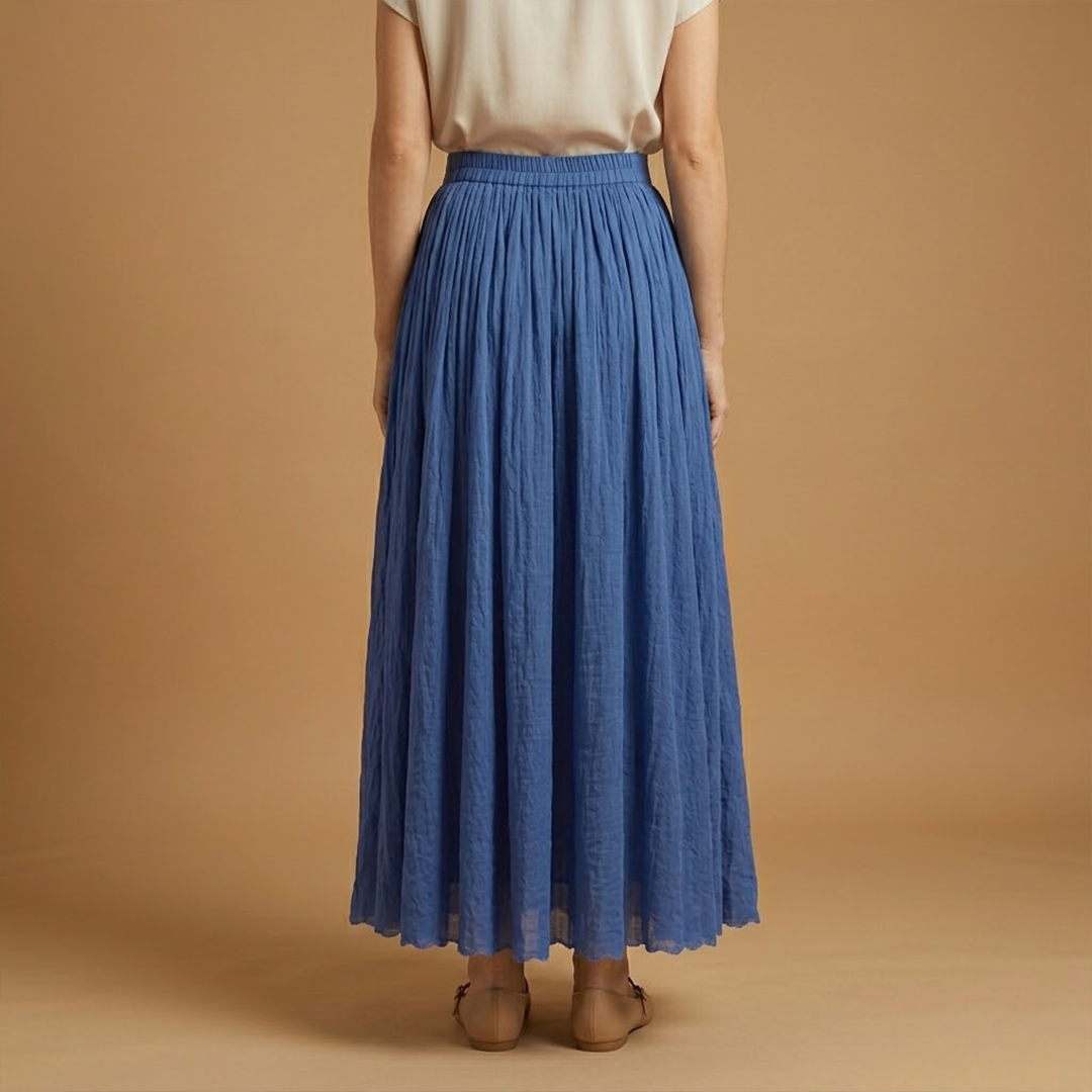 Women’s Long Skirt with Flowing Cut and Simple Drape