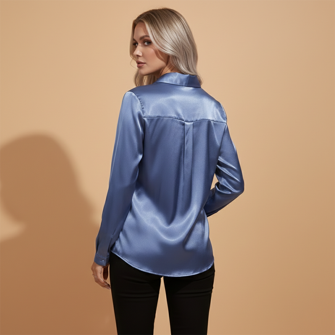 Women’s Satin Blouse with Elegant Design for Autumn