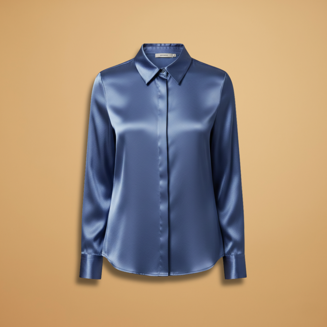 Women’s Satin Blouse with Elegant Design for Autumn