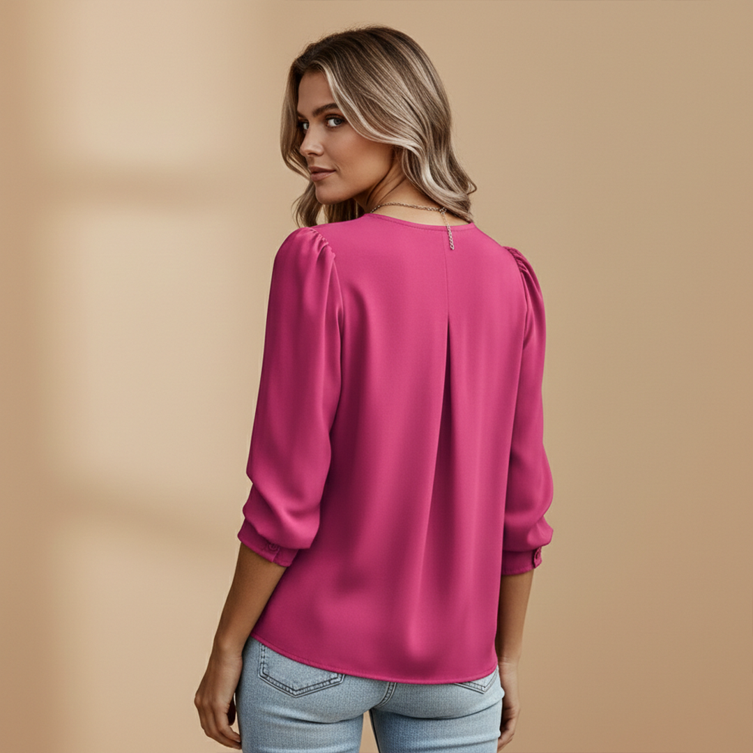 Women's Blouse with Pleats for Business and Formal Wear