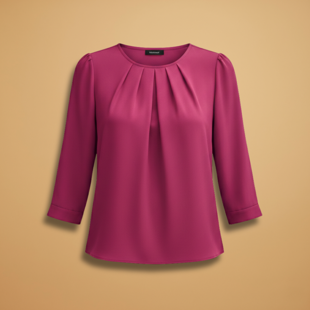 Women's Blouse with Pleats for Business and Formal Wear