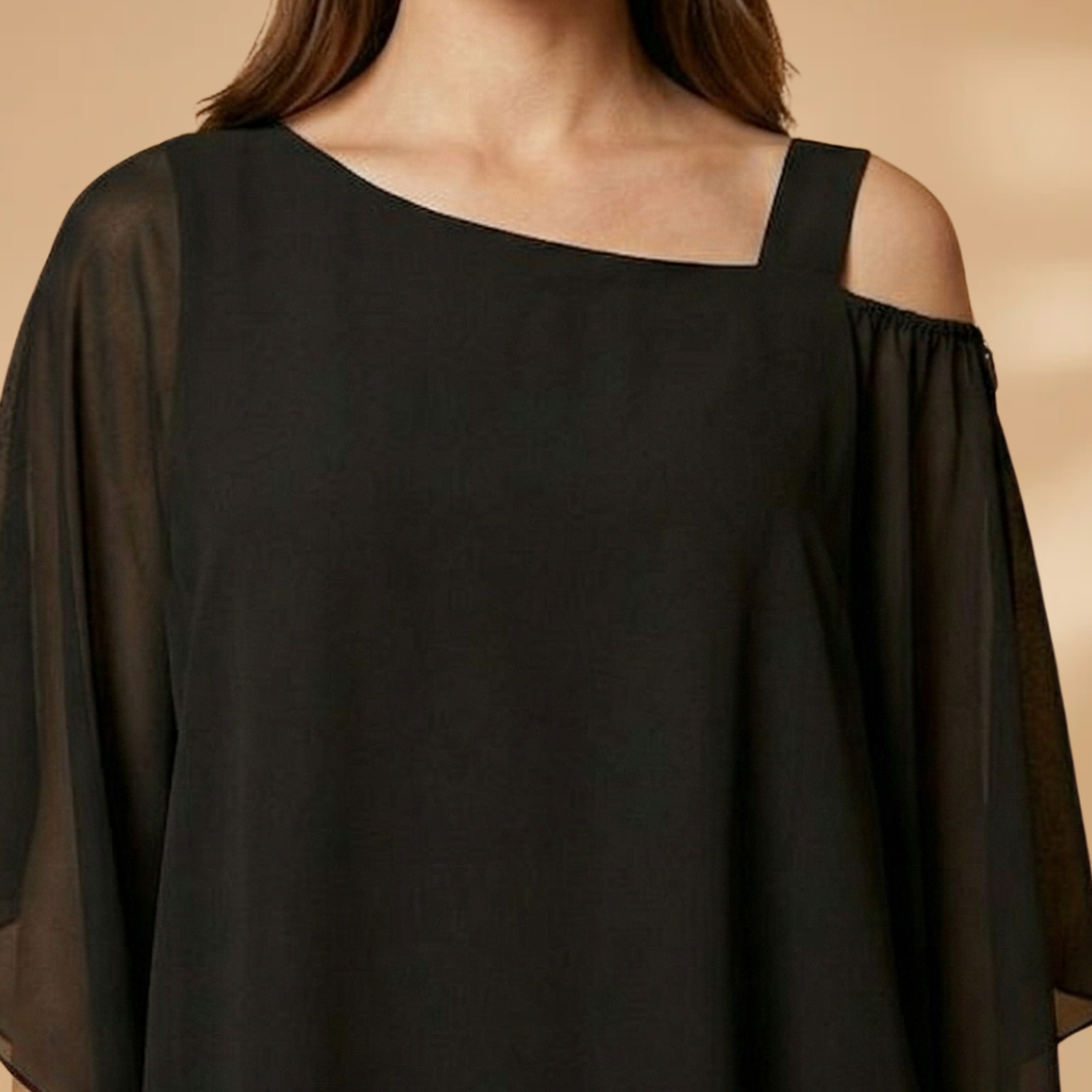Women's Two-Piece Set with Layered Top and Wide Trousers