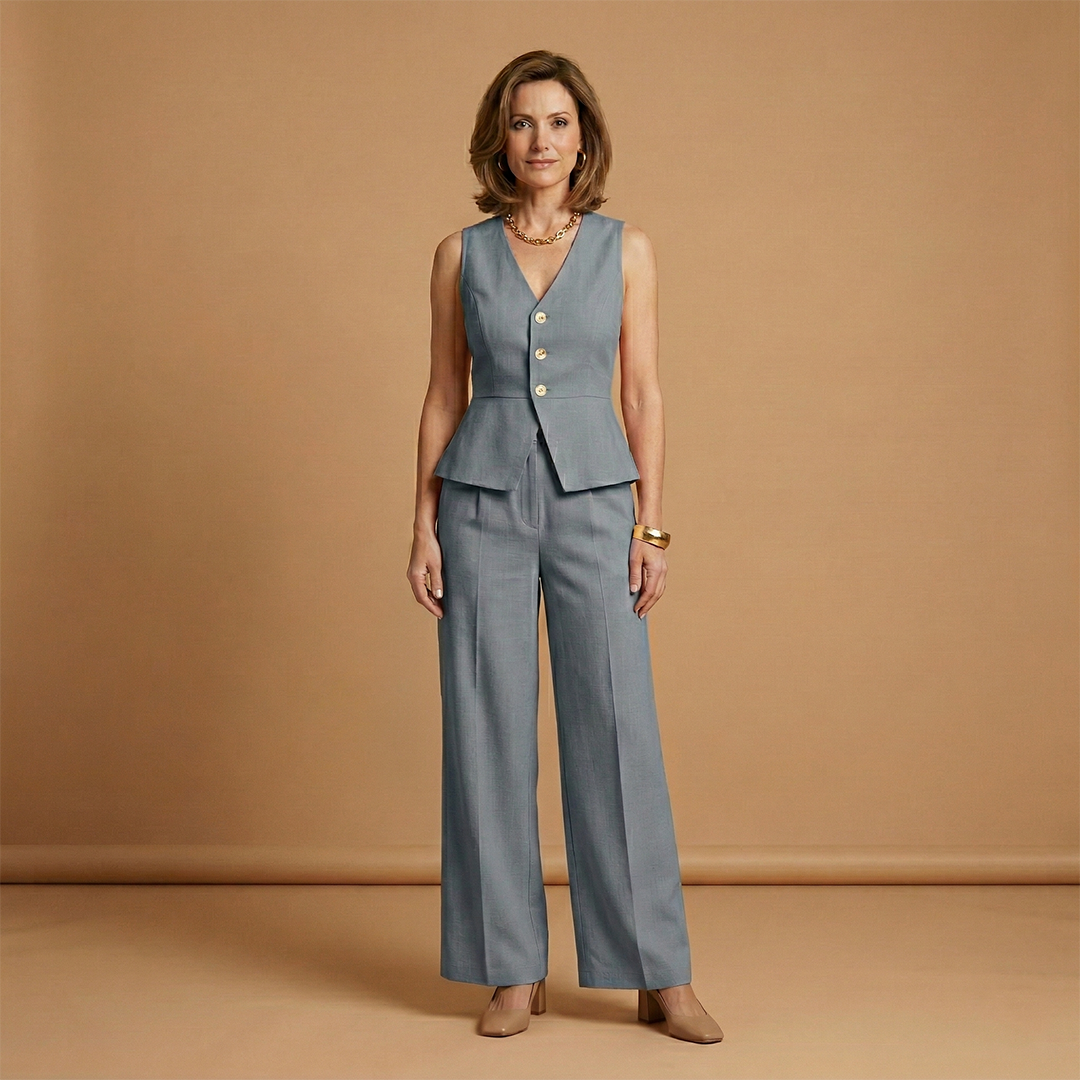 Women's Two-Piece Set with Off-the-Shoulder Top and Wide-Leg Pants