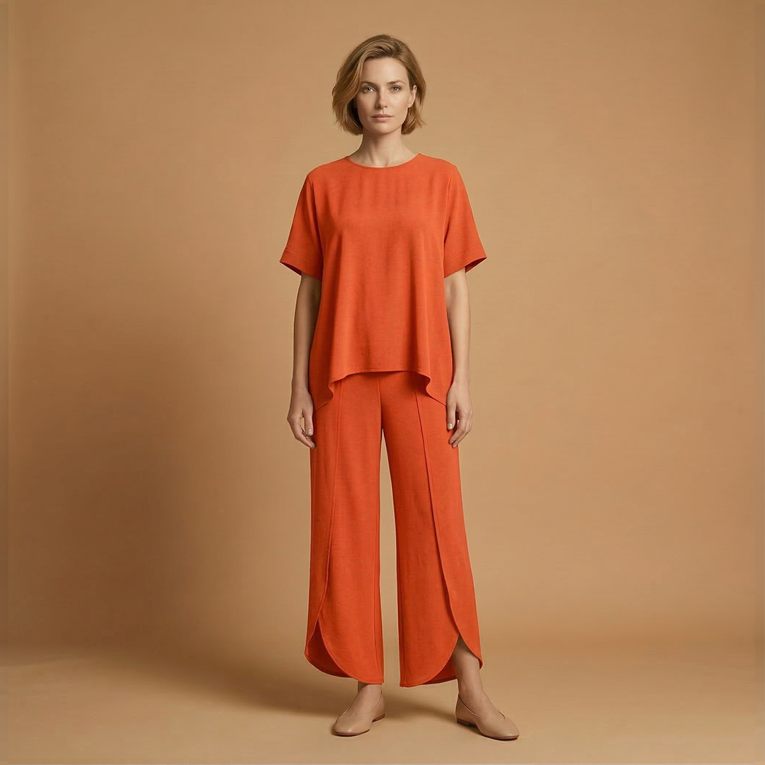 Women's Two-Piece Set with Short Sleeves
