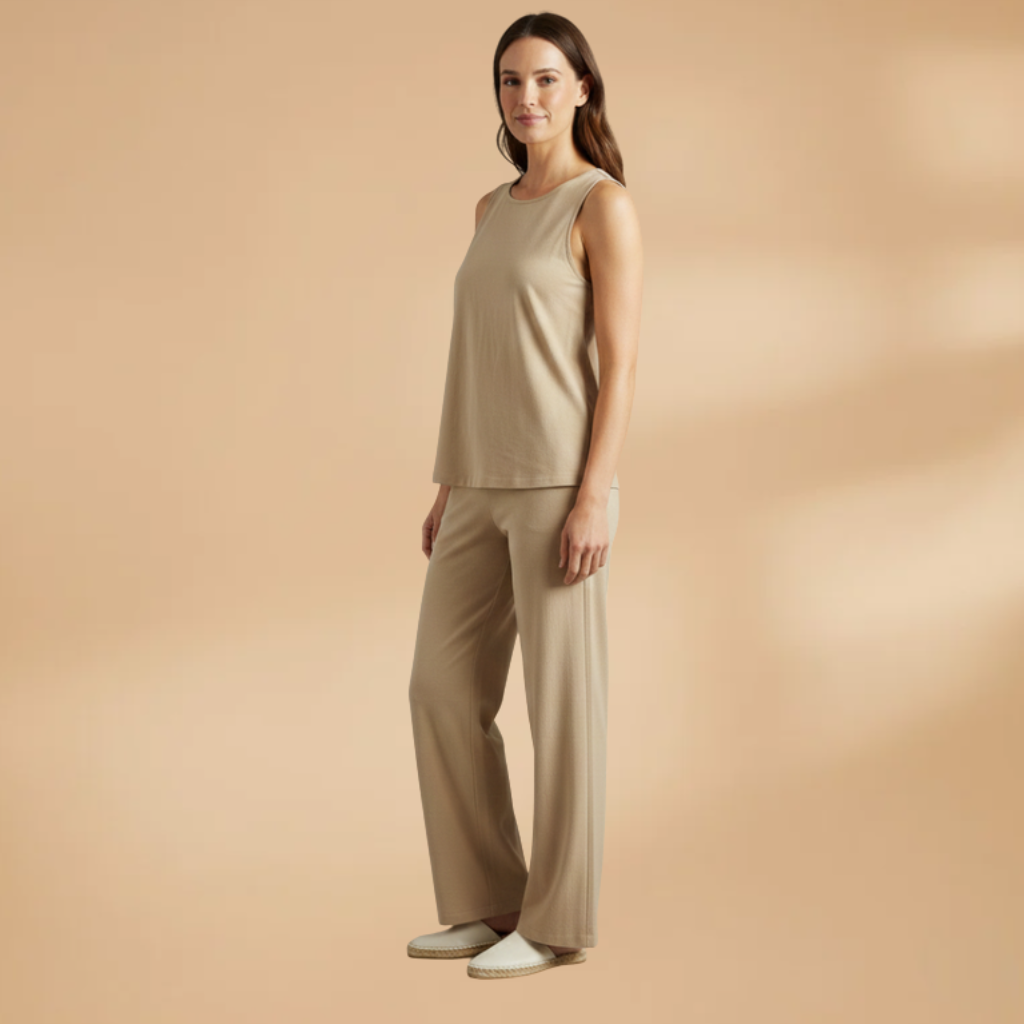 Women's Two-Piece Set with Top and Trousers Summer Casual Look