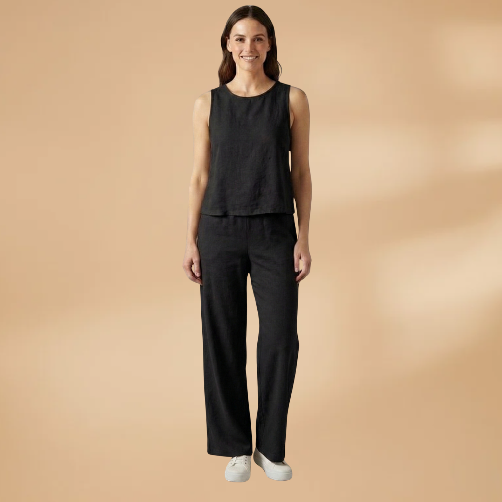 Women's Two-Piece Set with Top and Trousers Summer Casual Look