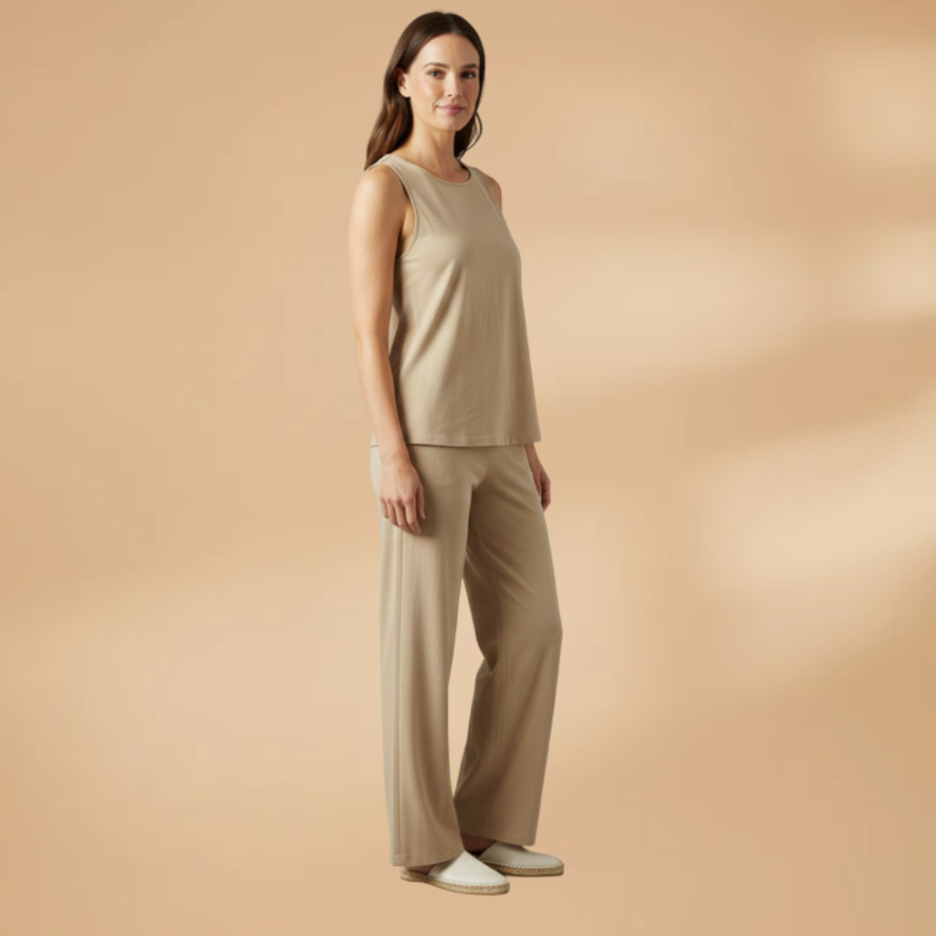 Women's Two-Piece Set with Top and Trousers Summer Casual Look