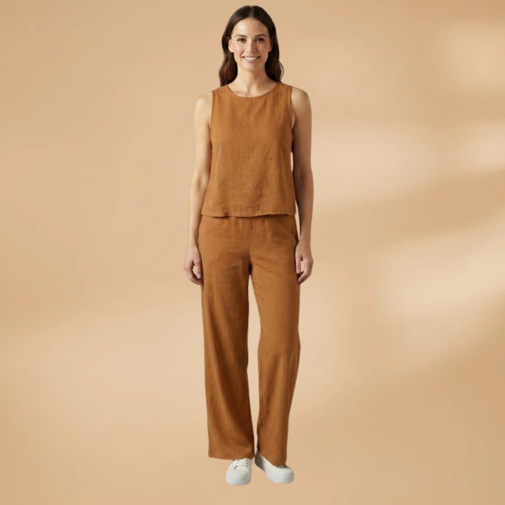 Women's Two-Piece Set with Top and Trousers Summer Casual Look