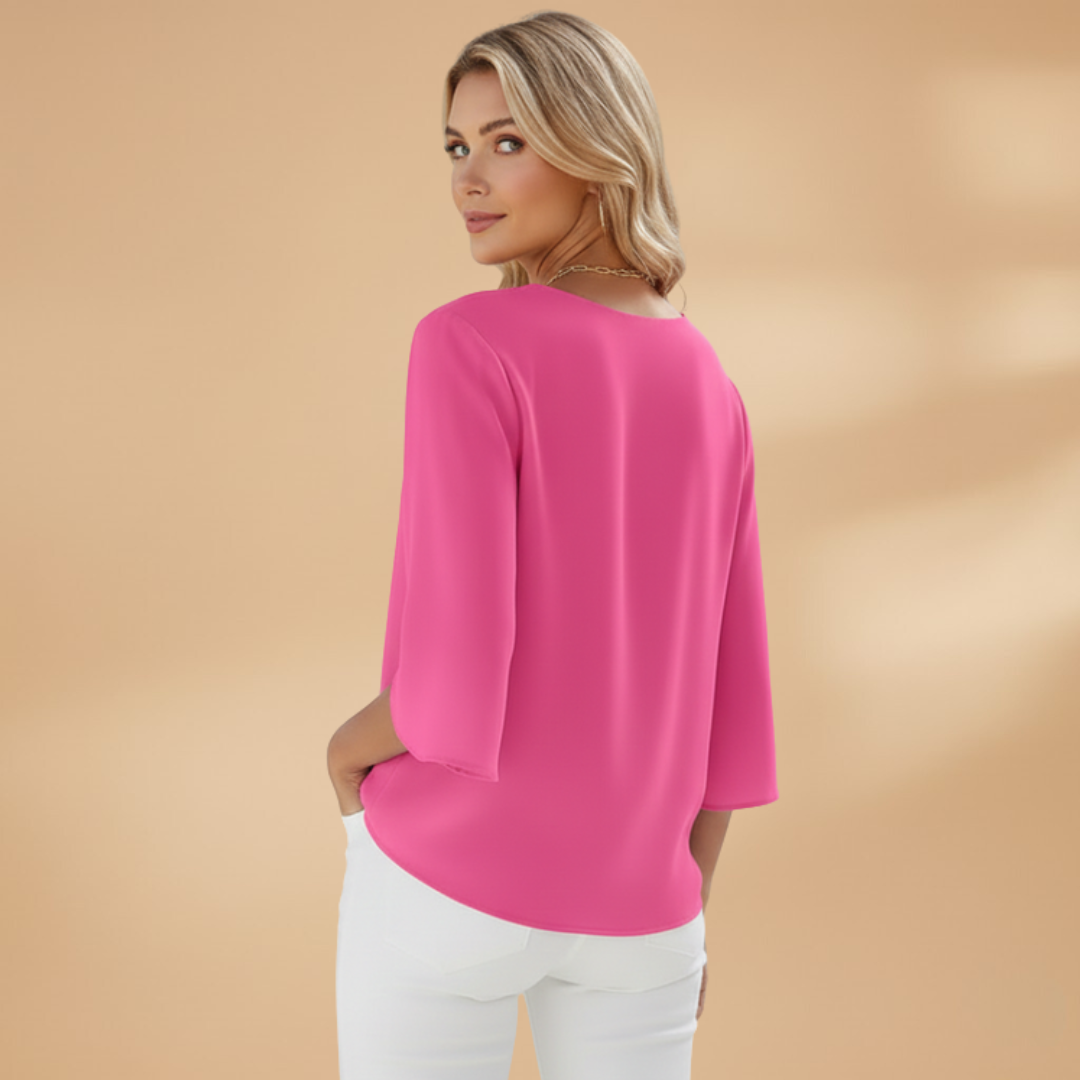 Women's V-Neck Blouse with Classic Design