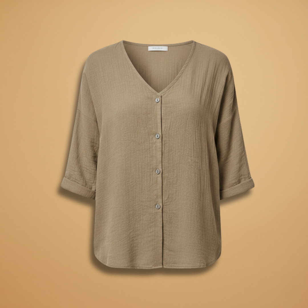 Women's V-Neck T-Shirt with Stylish Design