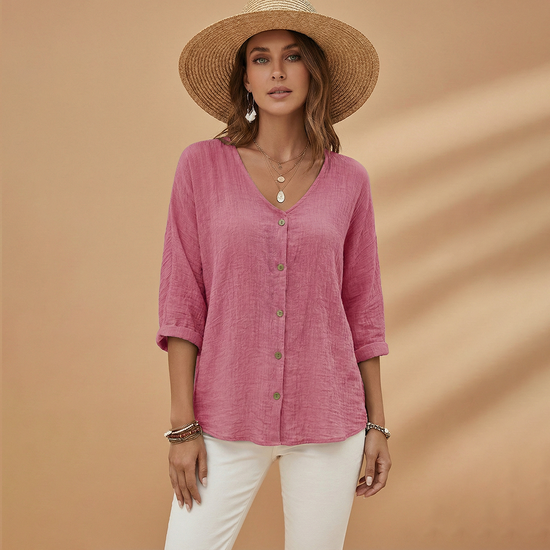 Women's V-Neck T-Shirt with Stylish Design