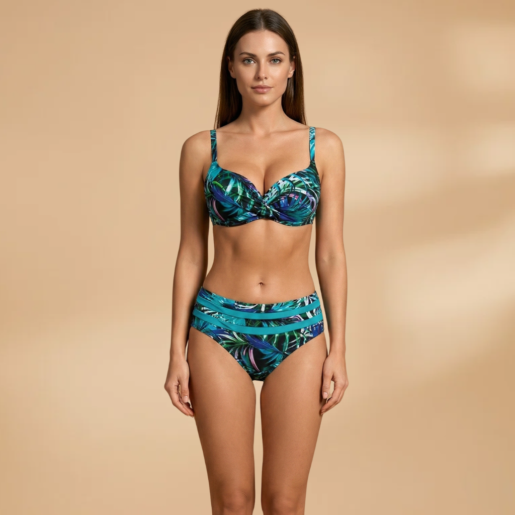 Women’s Bikini Set with High Waist and Underwire
