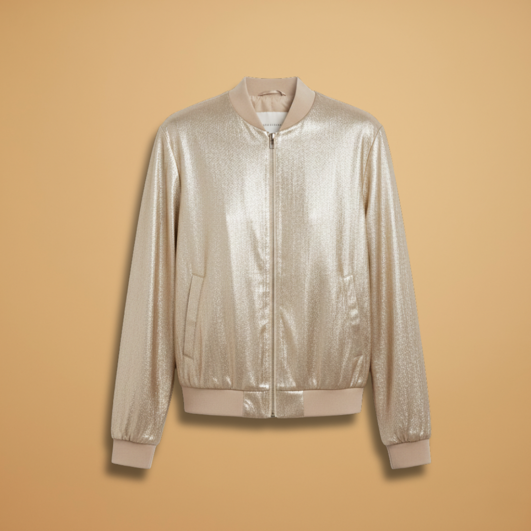 Women’s Bomber Jacket with Zip Closure and Side Pockets