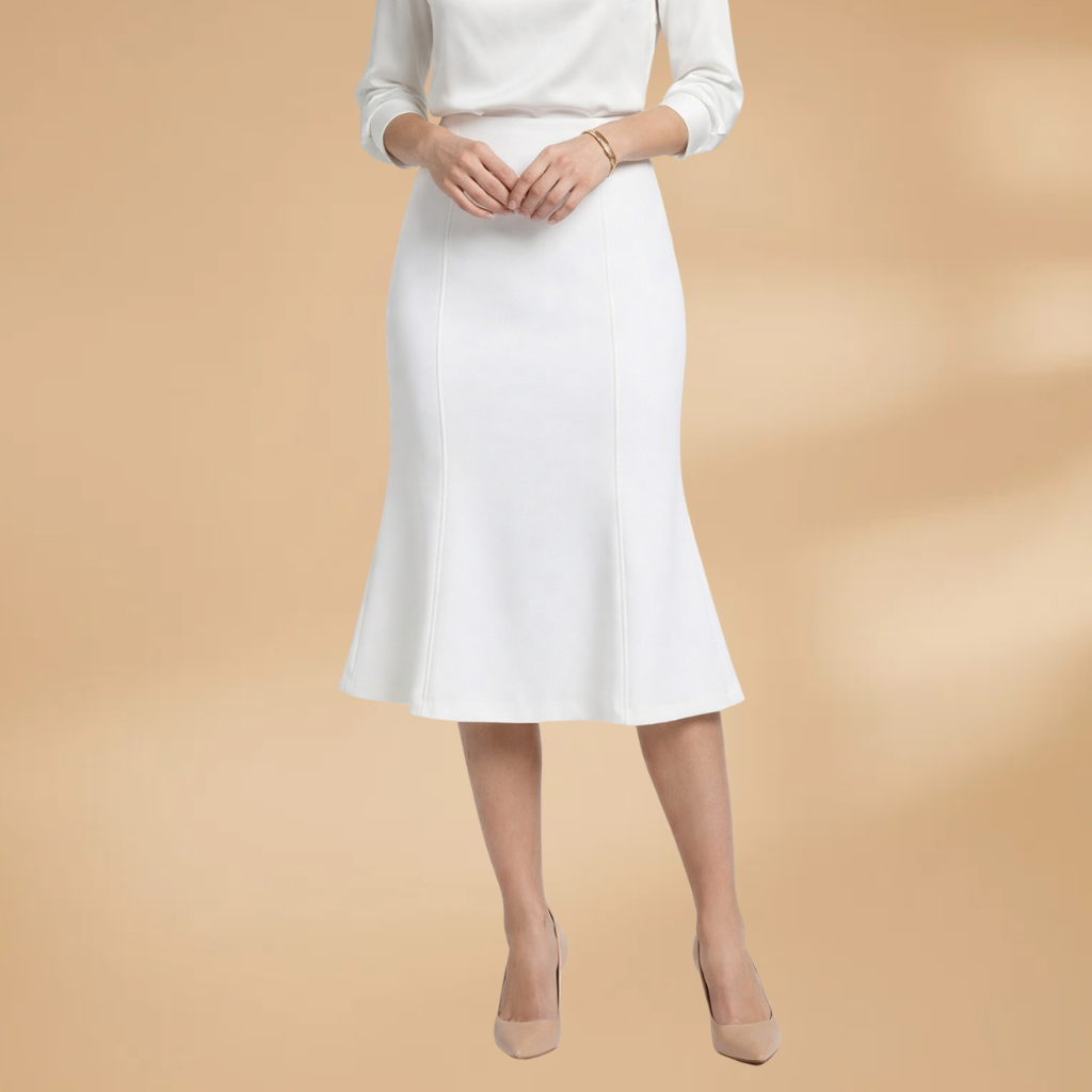 Women’s Midi Skirt with Flared Design and Fitted Cut