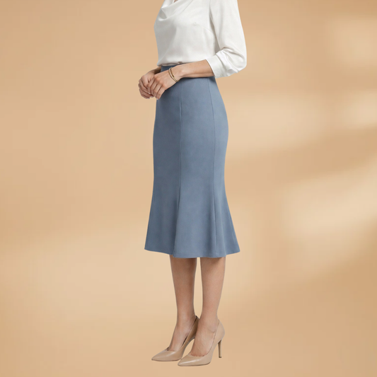 Women’s Midi Skirt with Flared Design and Fitted Cut