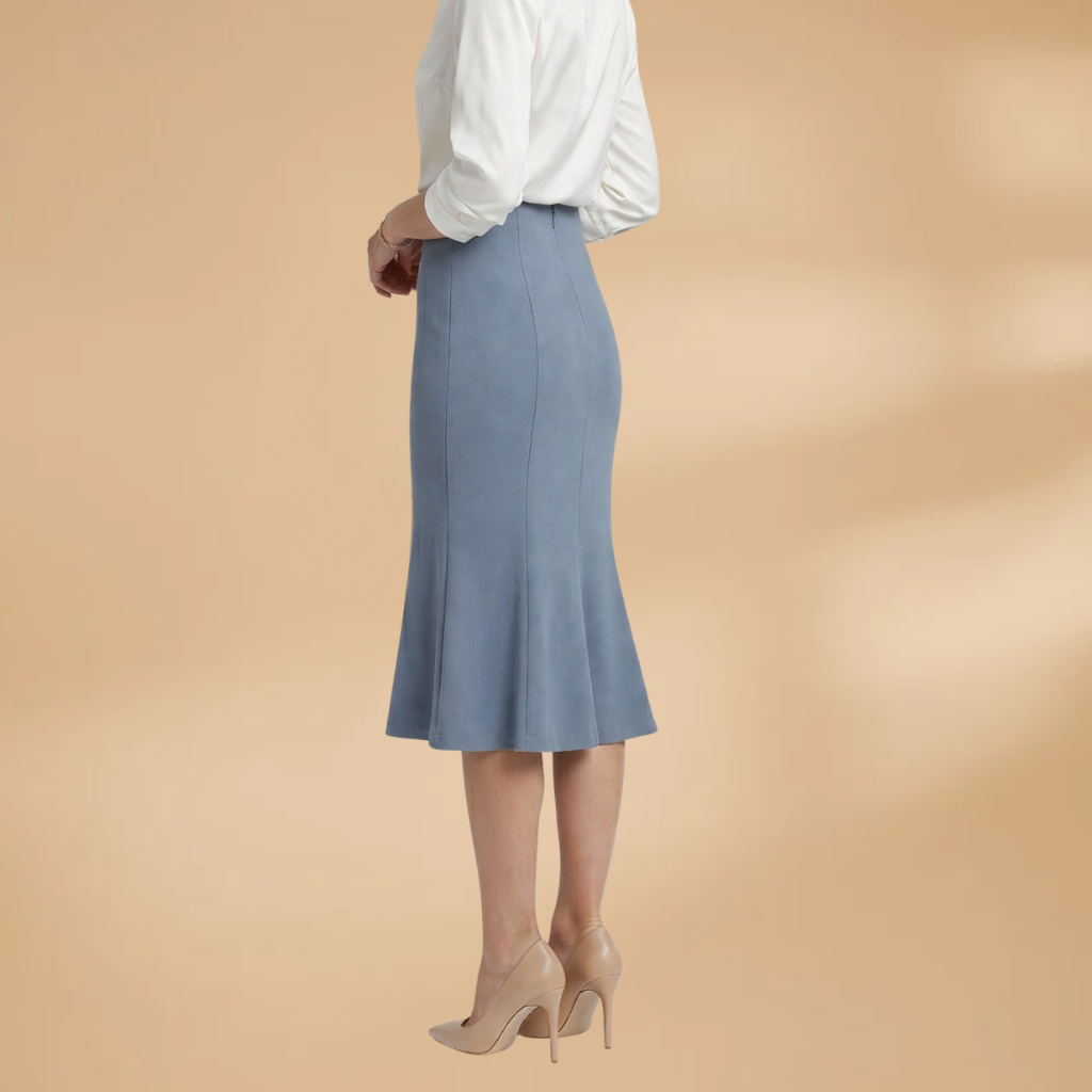 Women’s Midi Skirt with Flared Design and Fitted Cut
