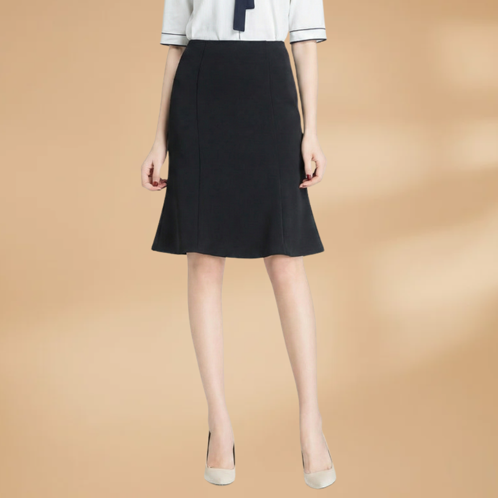 Women’s Midi Skirt with Flared Design and Fitted Cut